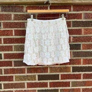 American Eagle Outfitters Cream Lace Mini Skirt